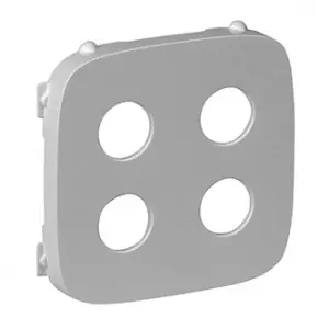 ЭЛМАКС - Valena ALLURE.Лицевая панель для аудиорозетки "банан" двойной.Алюминий элмакс, электротехника, кабель, светотехника, elmax.pro