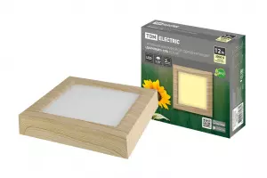 ЭЛМАКС - Светильник накладной светодиодный квадрат "Даунлайт" СПО (сосна) 12 Вт 170*170*32 мм 3000К TDM  элмакс, электротехника, кабель, светотехника, elmax.pro