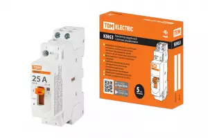 ЭЛМАКС - Контактор модульный с ручным управлением КМ63/2-25 2НО 230В АС TDM элмакс, электротехника, кабель, светотехника, elmax.pro