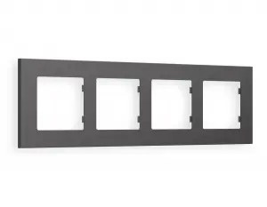 ЭЛМАКС - Рамка ALFA Qubi (Антрацит серый) 4-ая AF250654 элмакс, электротехника, кабель, светотехника, elmax.pro
