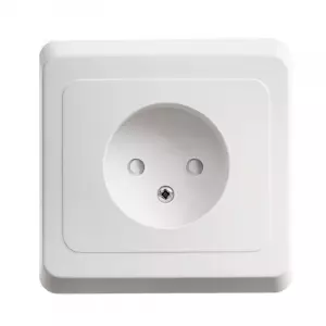 ЭЛМАКС - Розетка 1гн. СП б/з со шторками белый ЭТЮД (20/120) (PC16-002B) элмакс, электротехника, кабель, светотехника, elmax.pro