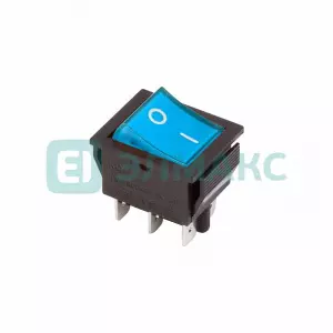ЭЛМАКС - Выключатель клавишный 250V 15А (6с) ON-ON синий с подсветкой REXANT элмакс, электротехника, кабель, светотехника, elmax.pro