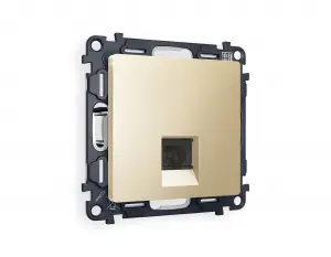 ЭЛМАКС - Комплект механизма компьютерной розетки ALFA MA612010 Шампань RJ-45(8P8C) CAT6 1000 Base-T с автомат элмакс, электротехника, кабель, светотехника, elmax.pro