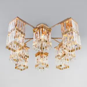 ЭЛМАКС - Потолочная люстра с хрусталем 10100/8 золото/прозрачный хрусталь Strotskis элмакс, электротехника, кабель, светотехника, elmax.pro