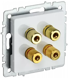 ЭЛМАКС - BRITE Аудиорозетка 4-мест. РА10-БрБ бел. IEK элмакс, электротехника, кабель, светотехника, elmax.pro