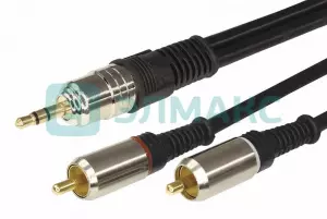ЭЛМАКС - Шнур 3.5 Stereo Plug - 2RCA Plug 1.5М (GOLD) металл REXANT элмакс, электротехника, кабель, светотехника, elmax.pro