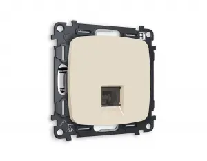 ЭЛМАКС - Комплект механизма компьютерной розетки OMEGA MO332010 Бежевый матовый RJ-45(8P8C) CAT6 1000 Base-T  элмакс, электротехника, кабель, светотехника, elmax.pro