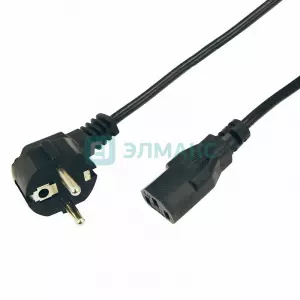 ЭЛМАКС - Шнур сетевой Евро 0.75мм² 1.8М (PE) (с заземлением) REXANT элмакс, электротехника, кабель, светотехника, elmax.pro