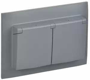 ЭЛМАКС - SKANDY Роз. 2-я с кр. 16А в сб IP44 SK-R12Gr сер. IEK элмакс, электротехника, кабель, светотехника, elmax.pro