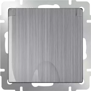 ЭЛМАКС - WL02-SKGSC-01-IP44 / Розетка влагозащ. с зазем. с защит. крышкой и шторками (глянцевый никель) элмакс, электротехника, кабель, светотехника, elmax.pro
