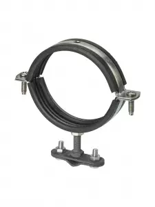 Держатель хомут с резиновым уплотнением Ø86-92 мм, для прута Ø6-10 мм, стальной зажим, термодиф. TDM