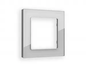 ЭЛМАКС - Рамка ALFA Platos (Серебро Стекло органическое) 1-ая AF330401 элмакс, электротехника, кабель, светотехника, elmax.pro