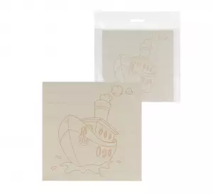 ЭЛМАКС - Доска для выжигания, Кораблик, 150х150 мм, 1 шт., пакет, TDM элмакс, электротехника, кабель, светотехника, elmax.pro