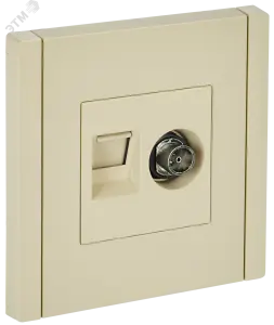ЭЛМАКС - FORTE&PIANO Розетка двойная TV+RJ45 кат.6 FP437 ваниль IEK элмакс, электротехника, кабель, светотехника, elmax.pro