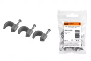 ЭЛМАКС - Скоба 16мм круглая пластиковая (серая) (50шт) TDM элмакс, электротехника, кабель, светотехника, elmax.pro