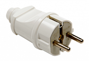 ЭЛМАКС - Вилка прямая с заземлением 16А белая 4140 IN HOME элмакс, электротехника, кабель, светотехника, elmax.pro