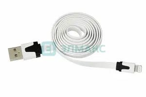 ЭЛМАКС - USB кабель для iPhone 5/6/7 моделей slim шнур плоский 1М белый элмакс, электротехника, кабель, светотехника, elmax.pro