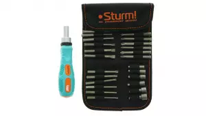 Отвертка с насадками , 26 ПРЕДМЕТОВ, МЯГКИЙ ЧЕХОЛ ДЛЯ ХРАНЕНИЯ Sturm