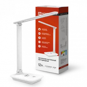 ЭЛМАКС - Светильник настольный светодиодный ССО 09Б 12Вт 600Лм сенсор 3 уровня яркости, с беспров. зарядкой д элмакс, электротехника, кабель, светотехника, elmax.pro