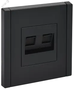 ЭЛМАКС - FORTE&PIANO Розетка комп. 2-ая RJ45 кат.6 FP134 черный IEK элмакс, электротехника, кабель, светотехника, elmax.pro
