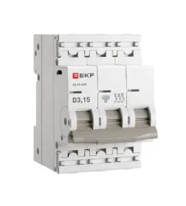 ЭЛМАКС - Автоматический выключатель ВА 47-63N 3P 3,15А (D) 4,5 кА PROXIMA EKF элмакс, электротехника, кабель, светотехника, elmax.pro