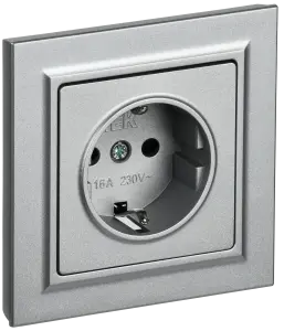 ЭЛМАКС - BRITE Роз. с з/к/ш 16А в сб. РСР14-1-0-БрА алюм. IEK элмакс, электротехника, кабель, светотехника, elmax.pro