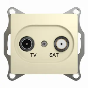 ЭЛМАКС - GLOSSA TV-SAT РОЗЕТКА проходная 4DB, механизм, БЕЖЕВЫЙ элмакс, электротехника, кабель, светотехника, elmax.pro