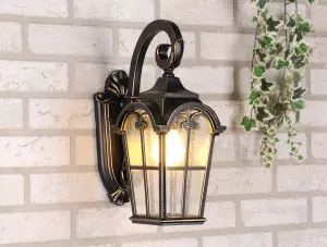 ЭЛМАКС - Уличный настенный светильник Mira D черное золото элмакс, электротехника, кабель, светотехника, elmax.pro