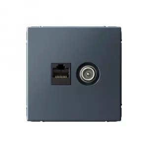 ЭЛМАКС - ARTGALLERY РОЗЕТКА двойная ТВ + компьютерная RJ45, кат. 5Е, ГРИФЕЛЬ элмакс, электротехника, кабель, светотехника, elmax.pro