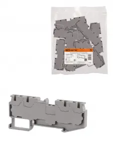 ЭЛМАКС - Зажим клеммный безвинтовой ЗКБ быстрого зажима 4 вывода 4 мм2 32А серый (Ph-C PT 4-QUATTRO) TDM элмакс, электротехника, кабель, светотехника, elmax.pro