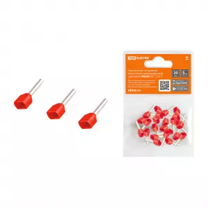 ЭЛМАКС - Наконечник штыревой втулочный изолированный (двойной) НШвИ (2) 1,5х12 (20шт) TDM элмакс, электротехника, кабель, светотехника, elmax.pro