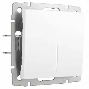 ЭЛМАКС - W1110161/ Выключатель одноклавишный с подсветкой (белый матовый) элмакс, электротехника, кабель, светотехника, elmax.pro