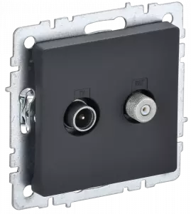 ЭЛМАКС - BRITE Роз. двойная TV+SAT РТВ/РСп12-БрГ граф. IEK элмакс, электротехника, кабель, светотехника, elmax.pro