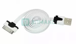 ЭЛМАКС - USB кабель для iPhone 4 slim шнур плоский 1М белый элмакс, электротехника, кабель, светотехника, elmax.pro