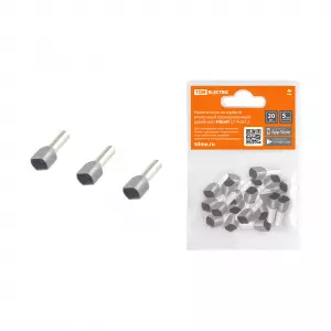 ЭЛМАКС - Наконечник штыревой втулочный изолированный (двойной) НШвИ (2) 4,0х12 (20шт) TDM элмакс, электротехника, кабель, светотехника, elmax.pro