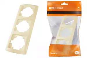 ЭЛМАКС - Рамка 3-х постовая горизонтальная сл. кость "Онега" TDM элмакс, электротехника, кабель, светотехника, elmax.pro