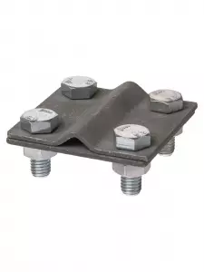 ЭЛМАКС - Зажим соединительный 4-х болтовой полоса-прут, полоса 30х4 - прут Ø6-10 мм, термодиффузия TDM элмакс, электротехника, кабель, светотехника, elmax.pro