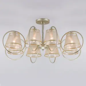 ЭЛМАКС - Потолочная люстра с абажурами 60093/8 перламутровое золото элмакс, электротехника, кабель, светотехника, elmax.pro