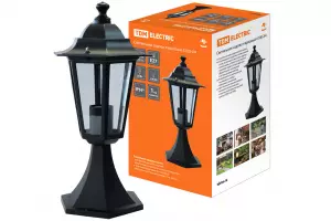 ЭЛМАКС - Светильник 6100-04 садово-парковый шестигранник, 100Вт, стойка, черный TDM элмакс, электротехника, кабель, светотехника, elmax.pro