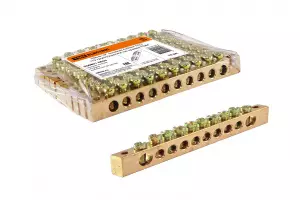 ЭЛМАКС - Шина "N" нулевая 6х9мм 10/2 (10 групп/крепеж по краям) TDM элмакс, электротехника, кабель, светотехника, elmax.pro