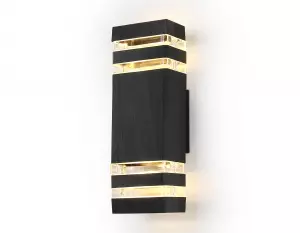 Уличный настенный архитектурный светильник ST2574/2 BK/CL черный/прозрачный IP54 GU10/2 max 35W 310*