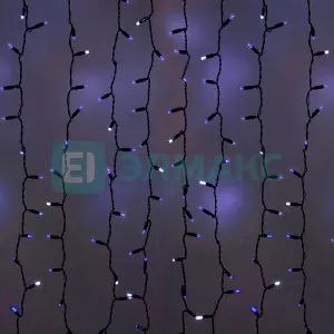 Гирлянда "Светодиодный Дождь" 2х1,5м, эффект мерцания, черный провод, 230 В, диоды СИНИЕ, 360 LED