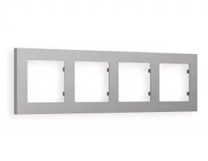 ЭЛМАКС - Рамка ALFA Techno (Сталь матовый) 4-ая AF220504 элмакс, электротехника, кабель, светотехника, elmax.pro