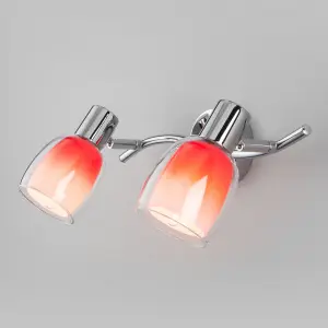 ЭЛМАКС - Настенный светильник со стеклянными плафонами 20119/2 красный элмакс, электротехника, кабель, светотехника, elmax.pro