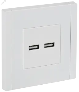 ЭЛМАКС - FORTE&PIANO Роз. USB A+A 3,1А FP249 бел. IEK элмакс, электротехника, кабель, светотехника, elmax.pro