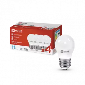 ЭЛМАКС - Лампа светодиодная LED-ШАР-VC 4PACK 11Вт 230В Е27 6500К 1050Лм (4шт./упак) IN HOME элмакс, электротехника, кабель, светотехника, elmax.pro