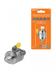 ЭЛМАКС - Грозозащита коакс каб TV/SAT/CATV, F-гнездо/F-штекер 75 Ом DC-2,5 ГГц, газ,100Вт, с зазем, IP67, TDM элмакс, электротехника, кабель, светотехника, elmax.pro