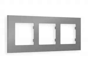 ЭЛМАКС - Рамка ALFA Qubi (Сталь матовый) 3-ая AF250503 элмакс, электротехника, кабель, светотехника, elmax.pro