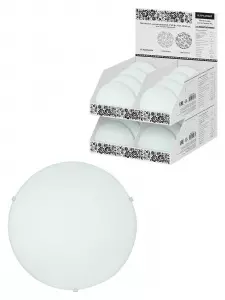 Светильник декоративный СД 1*60 Вт, E27, D250 мм, круг белый, Народный