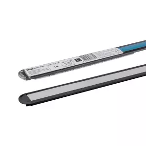 Алюминиевый профиль встраиваемый черный 2206 (1 м), матовый рассеиватель, 2 заглушки, 2 крепежа TDM